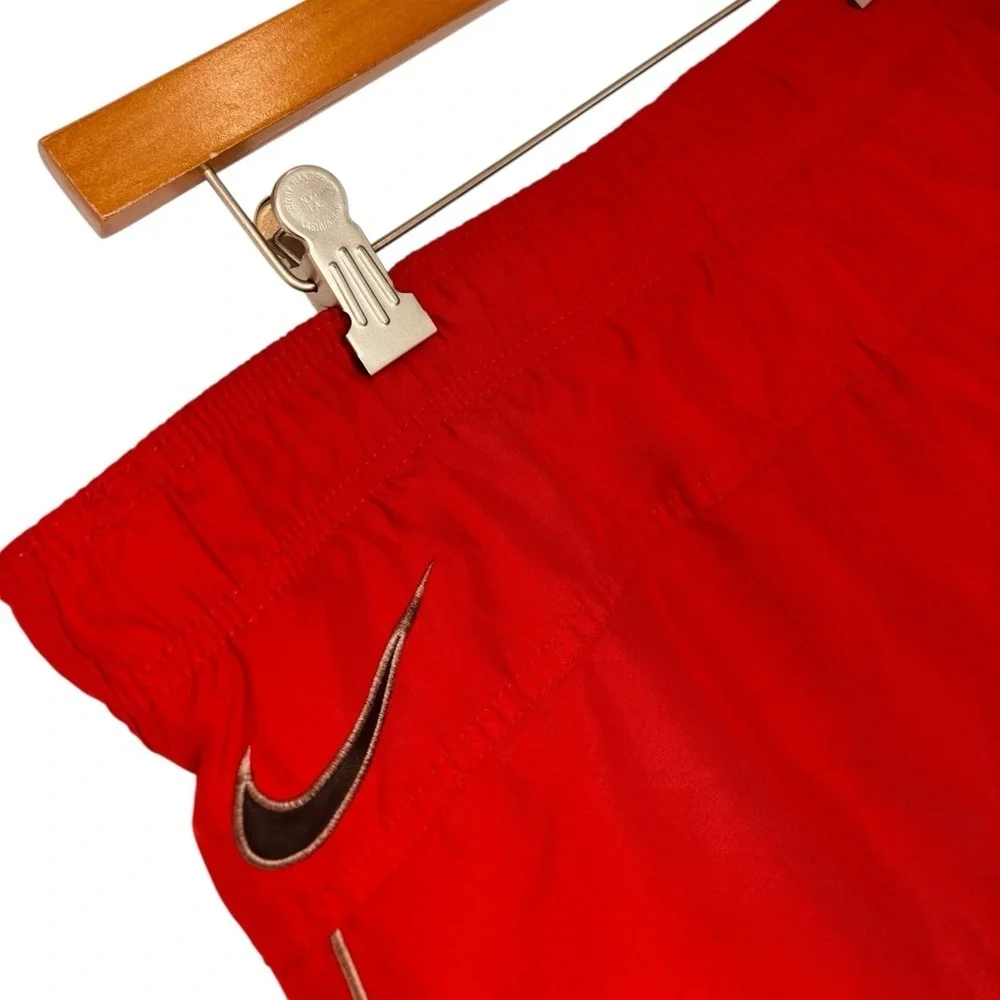Nike Red Drawstring Swim Shorts, Size Small